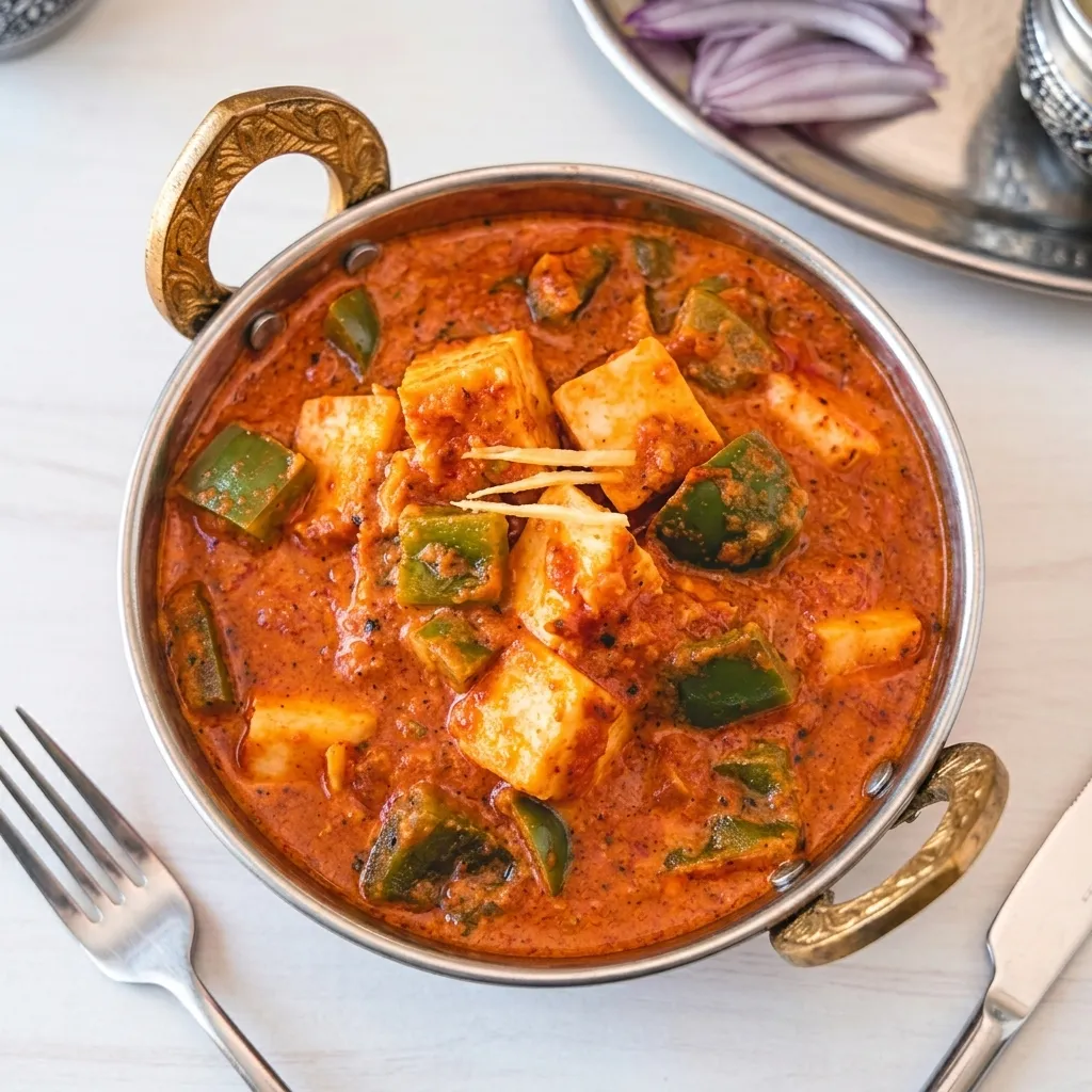 Kadhai Paneer with peppers and bold spices at Rawaayt Edmonton